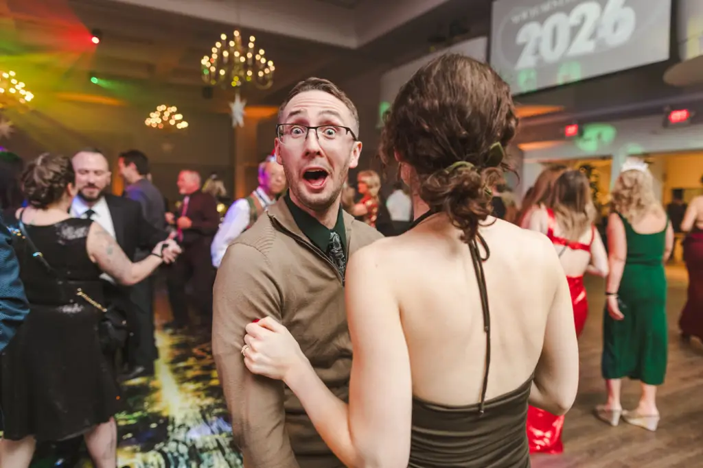 Couple dancing on the dance floor at Carmens New Years Ever Party